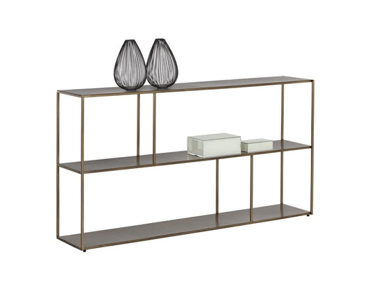Sunpan - MIXT Eiffel Low Bookcase Large - Antique Brass - 106604 view 1