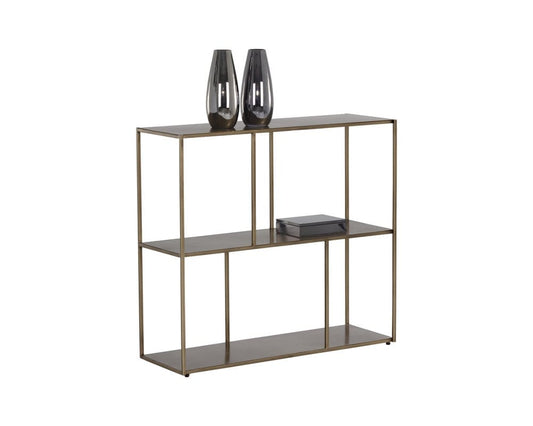 Sunpan - MIXT Eiffel Low Bookcase Medium - Antique Brass - 106602 view 1