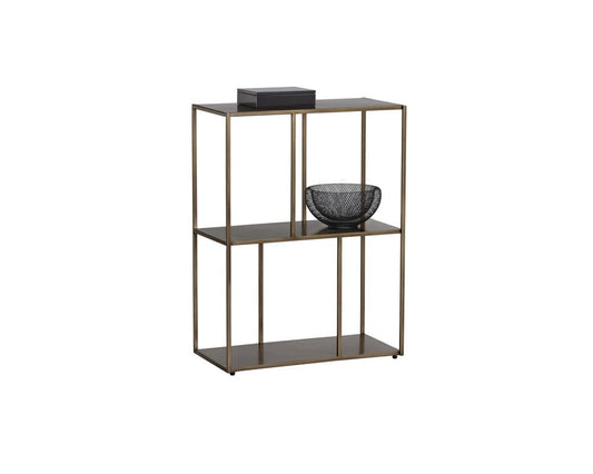 Sunpan - MIXT Eiffel Low Bookcase Small - Antique Brass - 106600 view 1