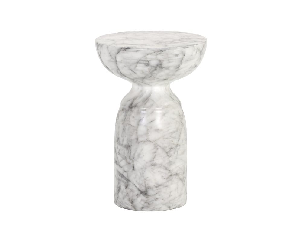 Sunpan - MIXT Goya End Table - Marble Look - White - 106284 view 1