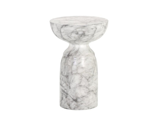 Sunpan - MIXT Goya End Table - Marble Look - White - 106284 view 1