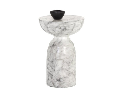 Sunpan - MIXT Goya End Table - Marble Look - White - 106284 view 2