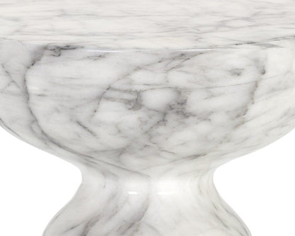 Sunpan - MIXT Goya End Table - Marble Look - White - 106284 view 4