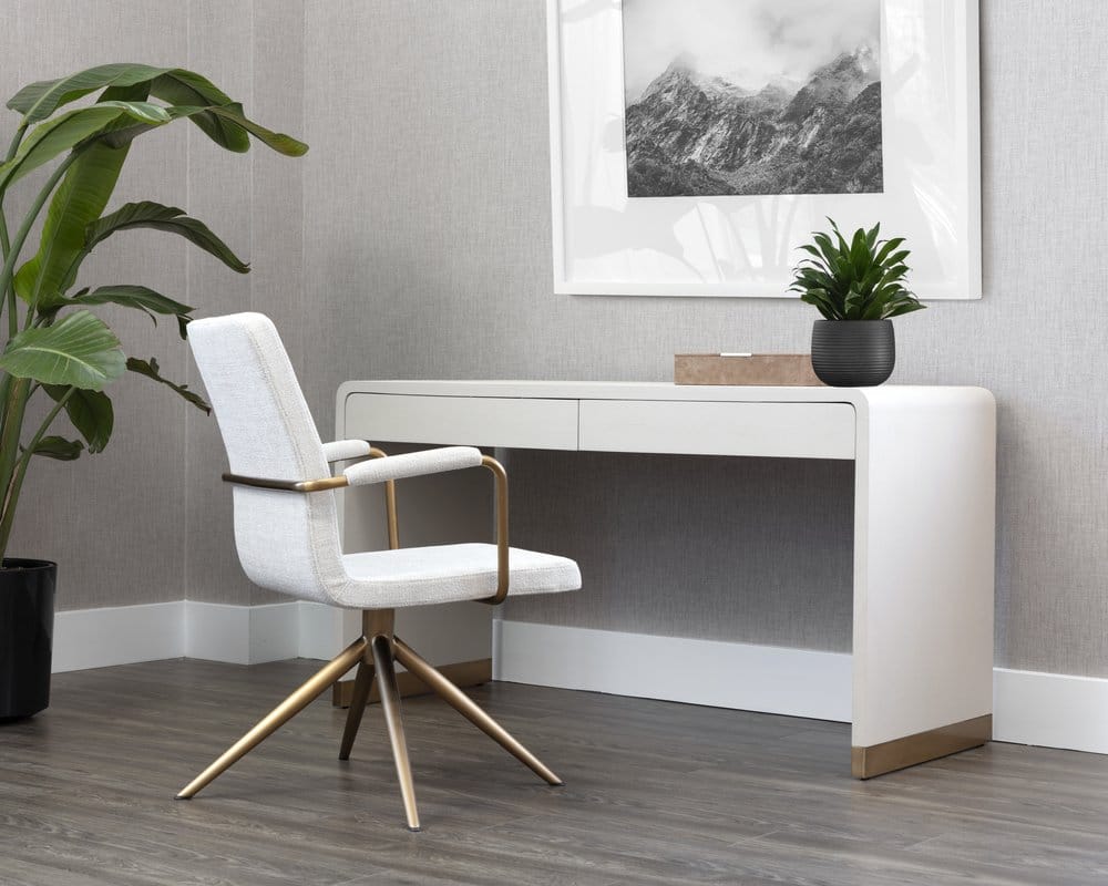 Sunpan - MIXT Ilona Desk - Oyster Shagreen - 109022 view 4