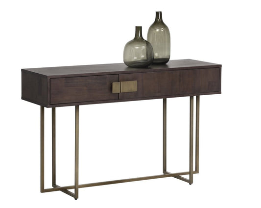 Sunpan - MIXT Jade Console Table - Antique Brass - Dark Mango - 102984 view 1