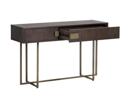 Sunpan - MIXT Jade Console Table - Antique Brass - Dark Mango - 102984 view 3