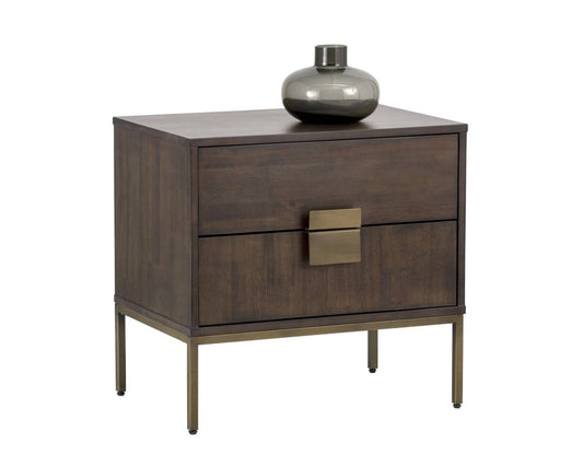 Sunpan - MIXT Jade Nightstand - Antique Brass - Dark Mango - 102922 view 1