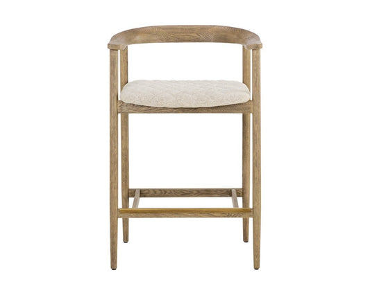Sunpan - MIXT Jeremy Counter Stool - Weathered Oak - Dove Cream - 111008 view 2