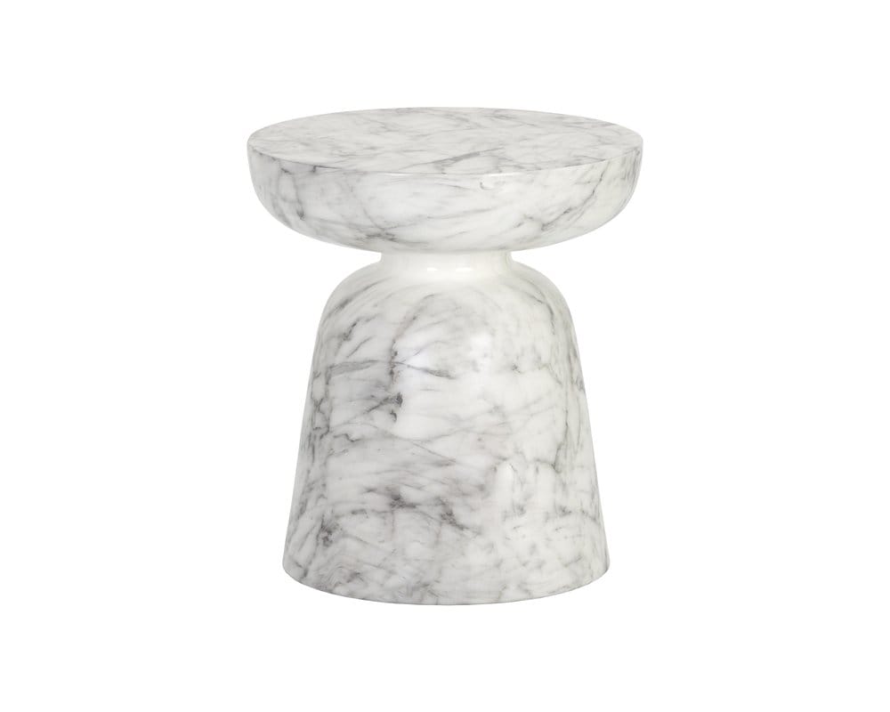 Sunpan - MIXT Lucida End Table - Marble Look - White - 106283 view 1