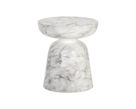 Sunpan - MIXT Lucida End Table - Marble Look - White - 106283 view 1