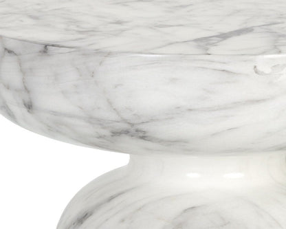 Sunpan - MIXT Lucida End Table - Marble Look - White - 106283 view 4