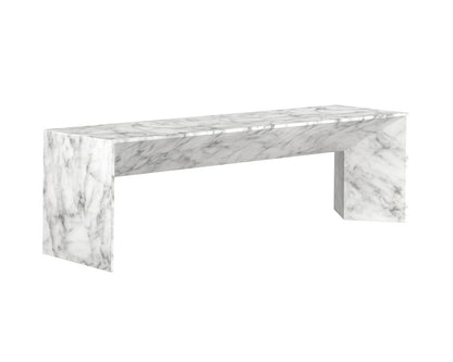 Sunpan - MIXT Nomad Bench - Marble Look - White - 108021_CLOSEOUT view 1
