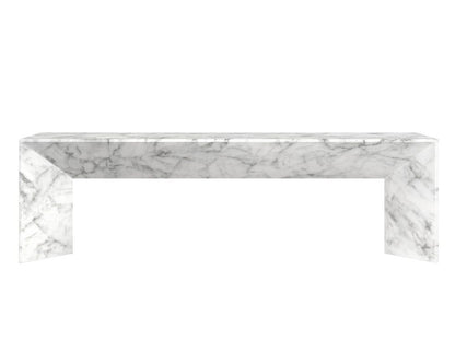 Sunpan - MIXT Nomad Bench - Marble Look - White - 108021_CLOSEOUT view 2