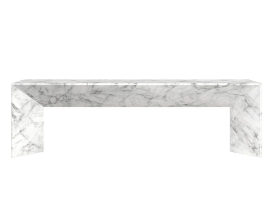 Sunpan - MIXT Nomad Bench - Marble Look - White - 108021_CLOSEOUT view 2