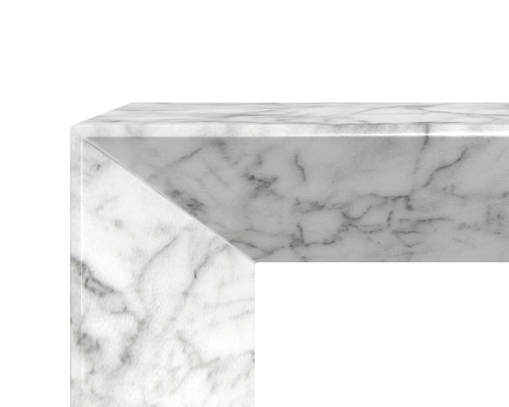 Sunpan - MIXT Nomad Bench - Marble Look - White - 108021_CLOSEOUT view 5