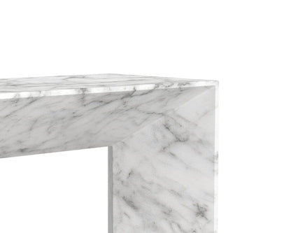 Sunpan - MIXT Nomad Bench - Marble Look - White - 108021_CLOSEOUT view 6