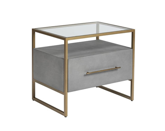 Sunpan - MIXT Venice Nightstand - Grey Shagreen - 105442_CLOSEOUT view 1