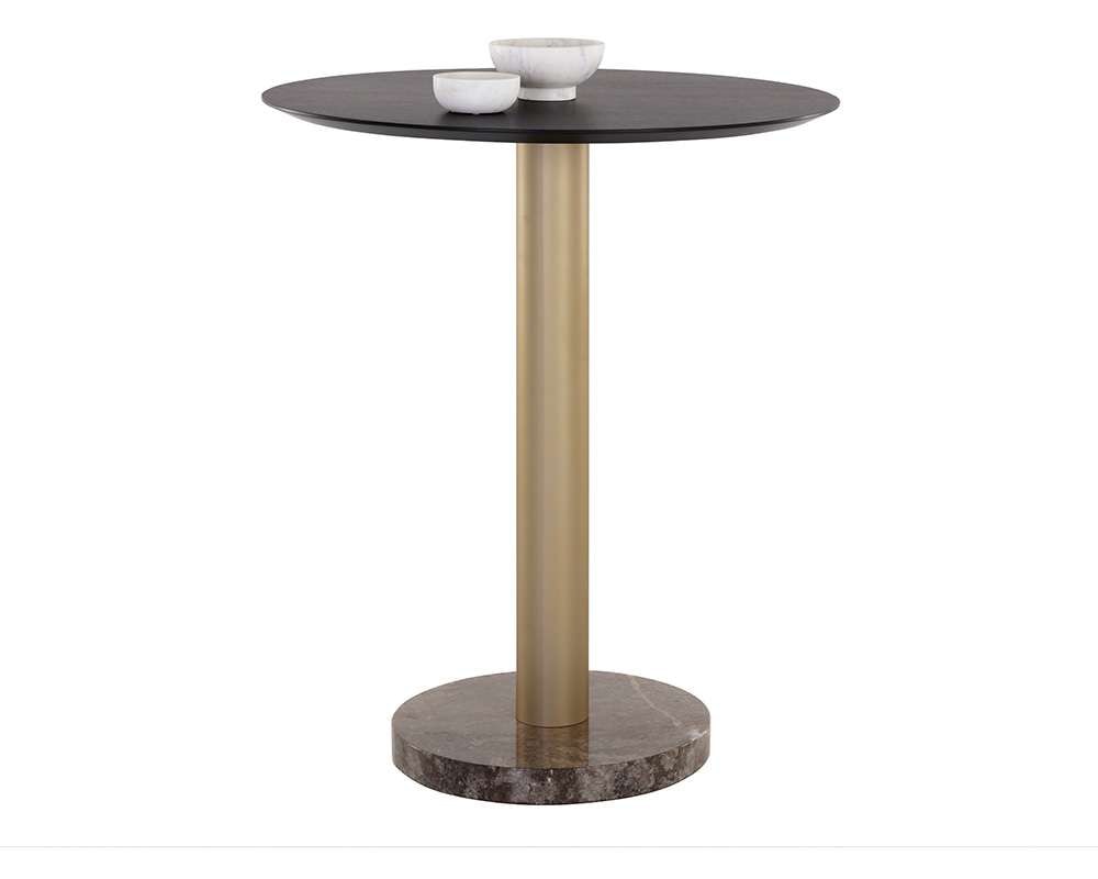 Sunpan - Artezia Monaco Bar Table - Gold - Grey Marble / Charcoal Grey - 108669 veiw 1