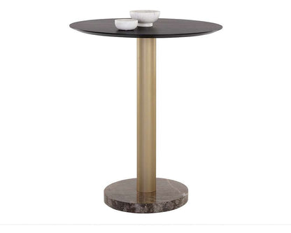 Sunpan - Artezia Monaco Bar Table - Gold - Grey Marble / Charcoal Grey - 108669 veiw 1