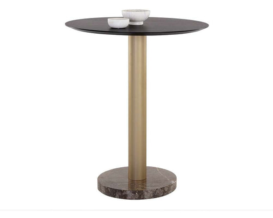 Sunpan - Artezia Monaco Bar Table - Gold - Grey Marble / Charcoal Grey - 108669 veiw 1