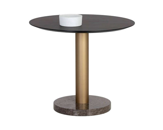 Sunpan - Artezia Monaco Bistro Table - Gold - Grey Marble / Charcoal Grey - 35.5in - 105878 veiw 1