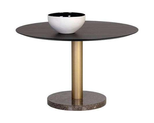 Sunpan - Artezia Monaco Dining Table - Gold - Grey Marble / Charcoal Grey - 48in - 105882 veiw 1