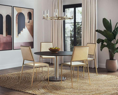 Sunpan - Artezia Monaco Dining Table - Gold - Grey Marble / Charcoal Grey - 48in - 105882 veiw 3
