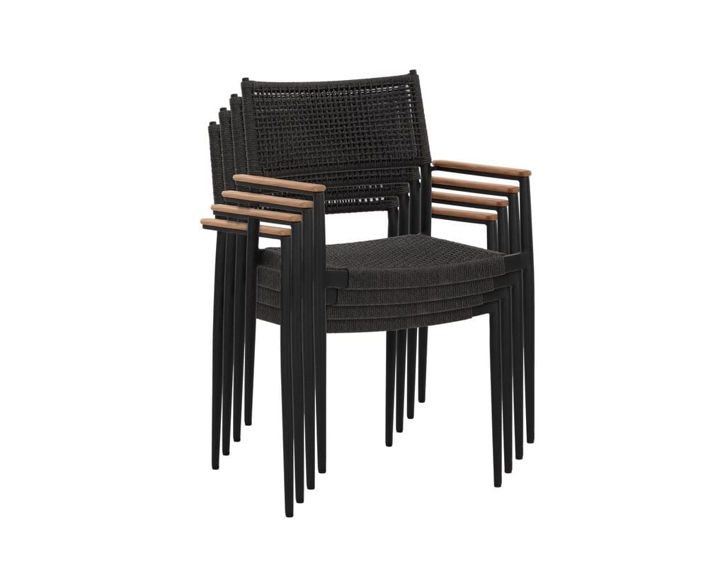 Sunpan - Nava Stackable Dining Armchair - Black (Set Of 2) - 111091 view 5