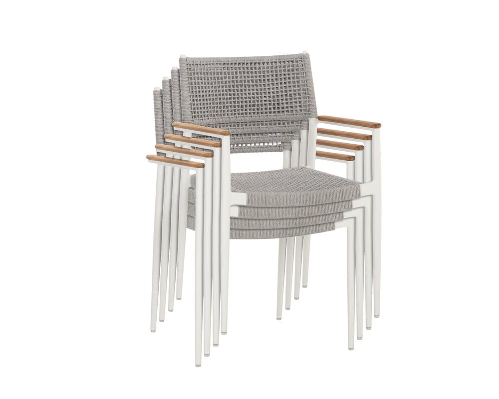 Sunpan - Nava Stackable Dining Armchair - White (Set Of 2) - 111090 view 5