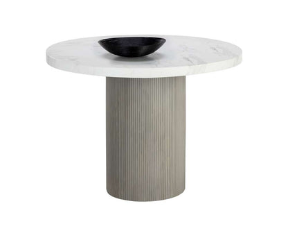 Sunpan - Nicolette Dining Table - Light Grey - Marble Look 40in - 110477_CLOSEOUT veiw 1