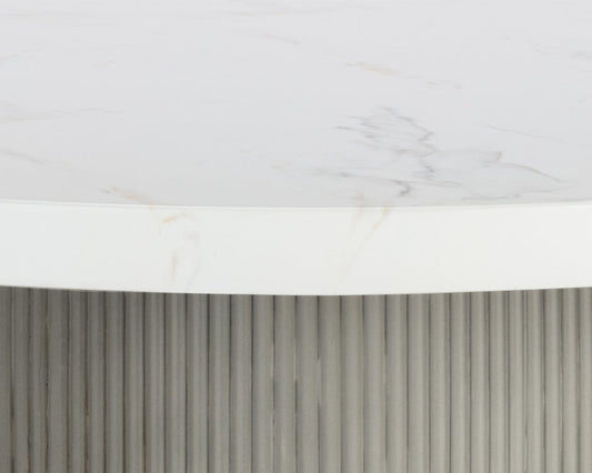 Sunpan - Nicolette Dining Table - Light Grey - Marble Look 40" - 110477_CLOSEOUT view 2