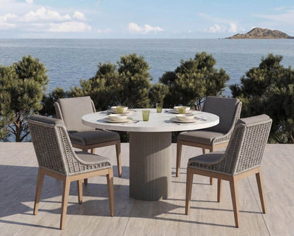 Sunpan - Nicolette Dining Table - Light Grey - Marble Look 40" - 110477_CLOSEOUT view 4