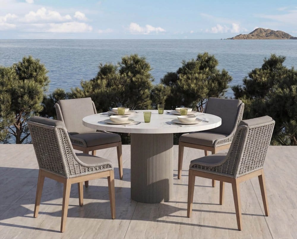 Sunpan - Nicolette Dining Table - Light Grey - Marble Look 40" - 110477_CLOSEOUT view 5
