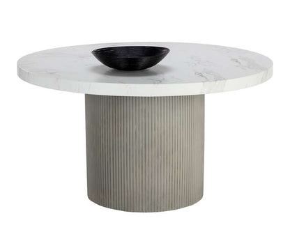 Sunpan - Nicolette Dining Table - Light Grey - Marble Look 55in - 110480_CLOSEOUT veiw 1