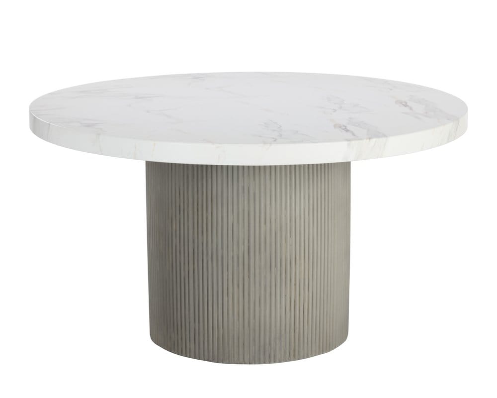 Sunpan - Nicolette Dining Table - Light Grey - Marble Look 55" - 110480_CLOSEOUT view 1