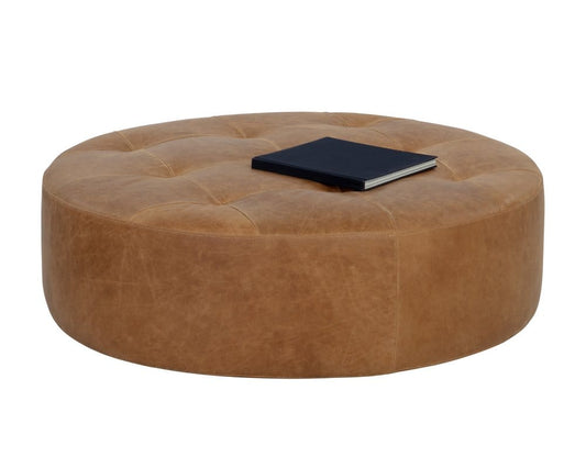 Sunpan - Nilda Ottoman - Camel Leather - 109015 view 1