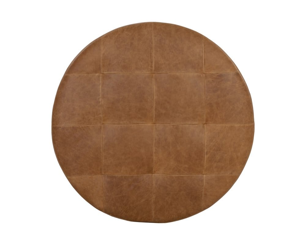 Sunpan - Nilda Ottoman - Camel Leather - 109015 view 3