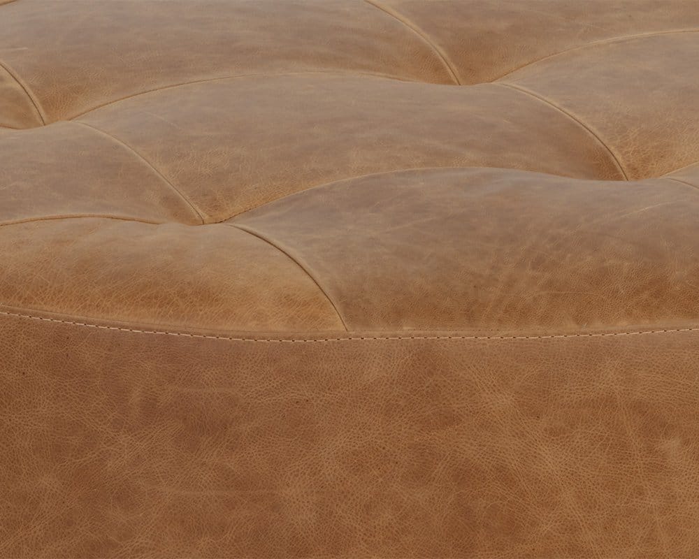 Sunpan - Nilda Ottoman - Camel Leather - 109015 view 5