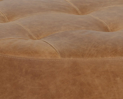 Sunpan - Nilda Ottoman - Camel Leather - 109015 view 5