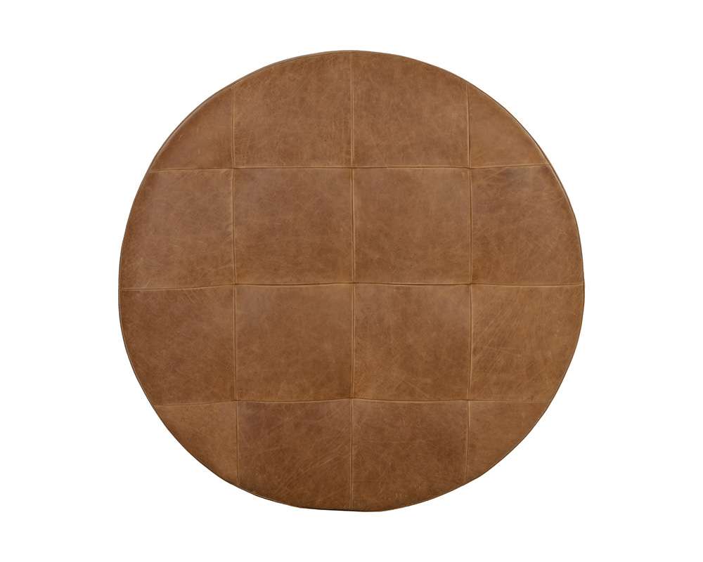Sunpan - Nilda Ottoman - Camel Leather - 109015 veiw 3