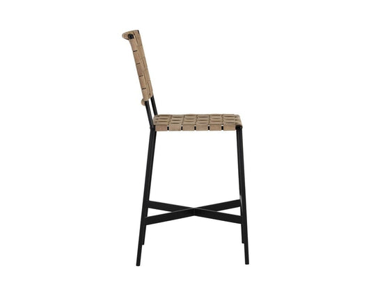 Sunpan - Omari Counter Stool - Suede Light Tan Leather - 107067 view 2