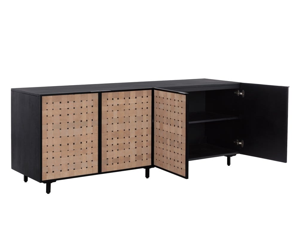 Sunpan - Omari Sideboard - Large - Suede Light Tan Leather - 110770 view 3