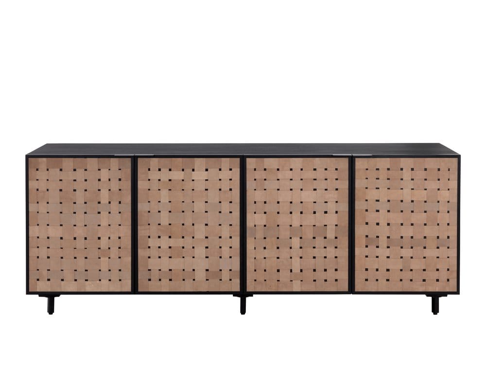 Sunpan - Omari Sideboard - Large - Suede Light Tan Leather - 110770 view 4