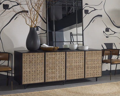 Sunpan - Omari Sideboard - Large - Suede Light Tan Leather - 110770 view 5