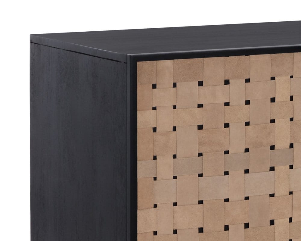 Sunpan - Omari Sideboard - Large - Suede Light Tan Leather - 110770 view 6
