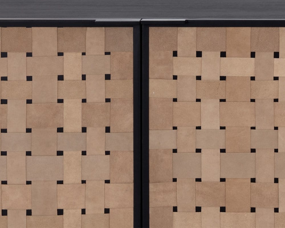 Sunpan - Omari Sideboard - Large - Suede Light Tan Leather - 110770 view 7