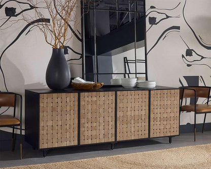 Sunpan - Omari Sideboard - Large - Suede Light Tan Leather - 110770 veiw 5