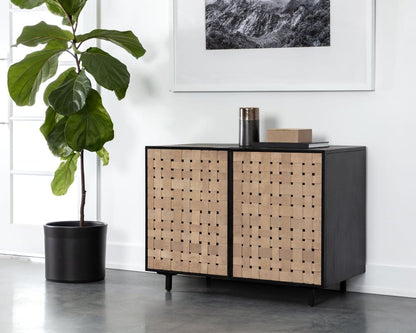 Sunpan - Omari Sideboard - Small - Suede Light Tan Leather - 110769 view 5