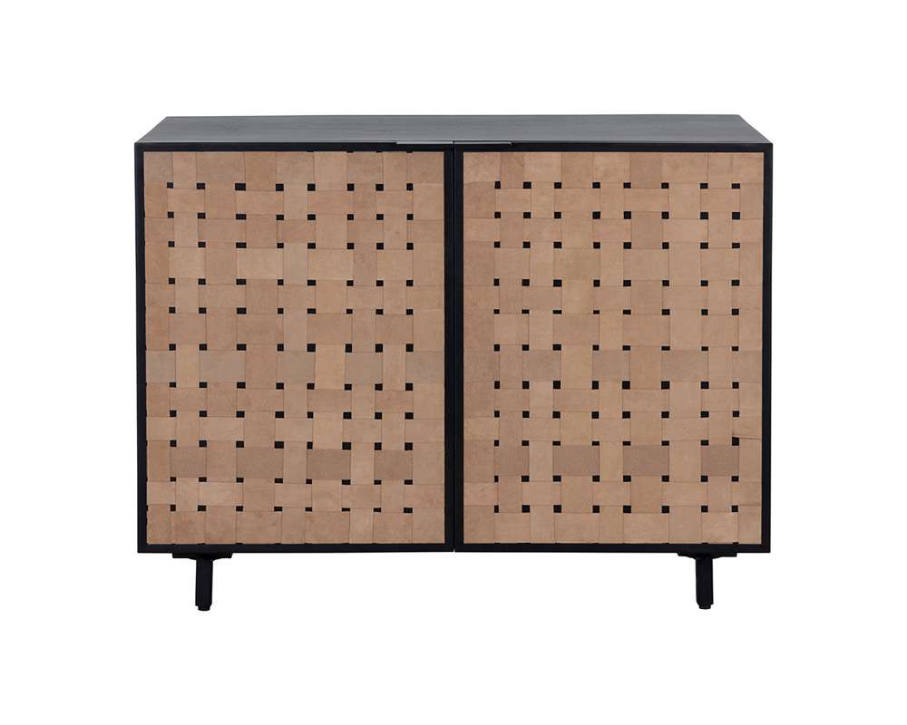 Sunpan - Omari Sideboard - Small - Suede Light Tan Leather - 110769 veiw 3