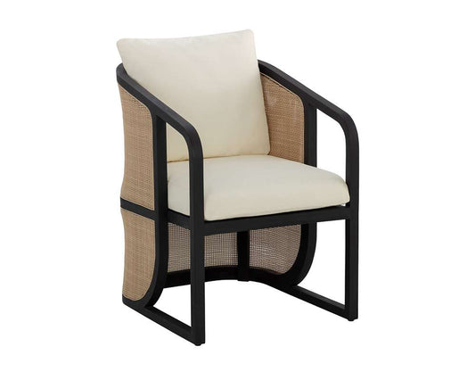 Sunpan - Palermo Dining Chair - Charcoal - Stinson Cream - 111042_CLOSEOUT veiw 1